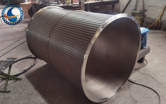 SS304 درام چرخشی سیم گوه ای شکاف 1.0 میلی متری برای تصفیه فاضلاب